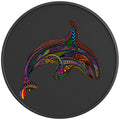 COLORFUL KILLER WHALE BLACK CARBON FIBER TIRE COVER
