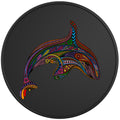 COLORFUL KILLER WHALE BLACK TIRE COVER