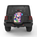 COLORFUL LABRADOR BLACK CARBON FIBER TIRE COVER