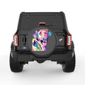 COLORFUL LABRADOR BLACK CARBON FIBER TIRE COVER