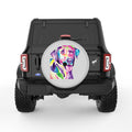 COLORFUL LABRADOR SILVER CARBON FIBER TIRE COVER
