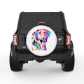 COLORFUL LABRADOR WHITE TIRE COVER
