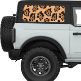 COLORFUL LEOPARD PRINT QUARTER WINDOW DECAL FITS 2021+ FORD BRONCO 2 DOOR HARD TOP