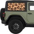 COLORFUL LEOPARD PRINT QUARTER WINDOW DECAL FITS 2011-2018 JEEP WRANGLER 2 DOOR HARD TOP JK
