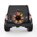 COLORFUL LEOPARD PRINT SUNFLOWER BLACK CARBON FIBER TIRE COVER