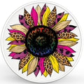 COLORFUL LEOPARD PRINT SUNFLOWER PEARL  WHITE CARBON FIBER TIRE COVER