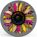 COLORFUL LEOPARD PRINT SUNFLOWER SILVER CARBON FIBER TIRE COVER