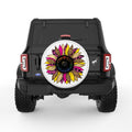 COLORFUL LEOPARD PRINT SUNFLOWER WHITE TIRE COVER