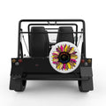 COLORFUL LEOPARD PRINT SUNFLOWER WHITE TIRE COVER FOR MOKE