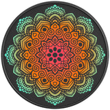COLORFUL MANDALA FLOWER BLACK CARBON FIBER TIRE COVER