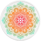 COLORFUL MANDALA FLOWER PEARL  WHITE CARBON FIBER TIRE COVER