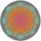 COLORFUL MANDALA FLOWER SILVER CARBON FIBER TIRE COVER