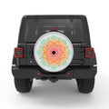 COLORFUL MANDALA FLOWER SILVER CARBON FIBER TIRE COVER