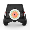 COLORFUL MANDALA FLOWER WHITE TIRE COVER
