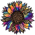 COLORFUL PURPLE TIE DYE SUNFLOWER