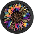 COLORFUL PURPLE TIE DYE SUNFLOWER BLACK TIRE COVER