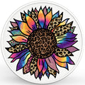 COLORFUL PURPLE TIE DYE SUNFLOWER BLACK TIRE COVER