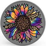 COLORFUL PURPLE TIE DYE SUNFLOWER SILVER CARBON FIBER TIRE COVER