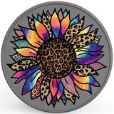 COLORFUL PURPLE TIE DYE SUNFLOWER SILVER CARBON FIBER TIRE COVER