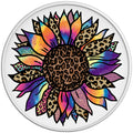 COLORFUL PURPLE TIE DYE SUNFLOWER WHITE TIRE COVER