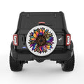 COLORFUL PURPLE TIE DYE SUNFLOWER PEARL  WHITE CARBON FIBER TIRE COVER