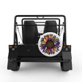 COLORFUL PURPLE TIE DYE SUNFLOWER WHITE TIRE COVER FOR MOKE