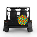 COLORFUL PUZZLE BLACK TIRE COVER FOR MOKE