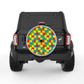 COLORFUL PUZZLE SILVER CARBON FIBER TIRE COVER