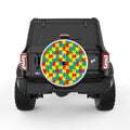 COLORFUL PUZZLE PEARL  WHITE CARBON FIBER TIRE COVER
