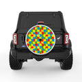 COLORFUL PUZZLE WHITE TIRE COVER