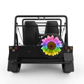 COLORFUL RAINBOW SUNFLOWER BLACK TIRE COVER FOR MOKE