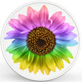 COLORFUL RAINBOW SUNFLOWER BLACK TIRE COVER