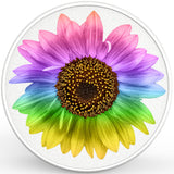 COLORFUL RAINBOW SUNFLOWER PEARL  WHITE CARBON FIBER TIRE COVER