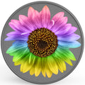 COLORFUL RAINBOW SUNFLOWER SILVER CARBON FIBER TIRE COVER