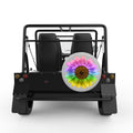 COLORFUL RAINBOW SUNFLOWER SILVER CARBON FIBER TIRE COVER FOR MOKE
