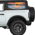 COLORFUL SHORE SUNSET QUARTER WINDOW DECAL FITS 2021+ FORD BRONCO 2 DOOR HARD TOP