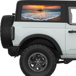 COLORFUL SHORE SUNSET QUARTER WINDOW DECAL FITS 2021+ FORD BRONCO 2 DOOR HARD TOP