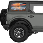 COLORFUL SHORE SUNSET QUARTER WINDOW DECAL FITS 2021+ FORD BRONCO 4 DOOR HARD TOP