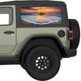 COLORFUL SHORE SUNSET QUARTER WINDOW DECAL FITS 2018+ JEEP WRANGLER 2 DOOR HARD TOP JL