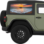 COLORFUL SHORE SUNSET QUARTER WINDOW DECAL FITS 2011-2018 JEEP WRANGLER 2 DOOR HARD TOP JK