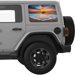 COLORFUL SHORE SUNSET QUARTER WINDOW DECAL FITS 2018+ JEEP WRANGLER 4 DOOR HARD TOP JLU