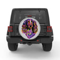 COLORFUL SPRINGER SPANIEL WHITE TIRE COVER