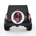 COLORFUL SPRINGER SPANIEL WHITE TIRE COVER