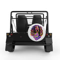 COLORFUL SPRINGER SPANIEL WHITE TIRE COVER FOR MOKE