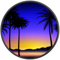 COLORFUL VIBRANT SUNSET BLACK CARBON FIBER TIRE COVER