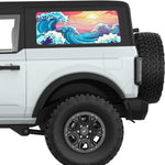 COLORFUL WAVES QUARTER WINDOW DECAL FITS 2021+ FORD BRONCO 2 DOOR HARD TOP