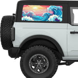 COLORFUL WAVES QUARTER WINDOW DECAL FITS 2021+ FORD BRONCO 2 DOOR HARD TOP