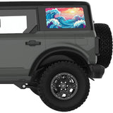 COLORFUL WAVES QUARTER WINDOW DECAL FITS 2021+ FORD BRONCO 4 DOOR HARD TOP