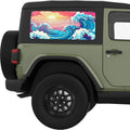 COLORFUL WAVES QUARTER WINDOW DECAL FITS 2011-2018 JEEP WRANGLER 2 DOOR HARD TOP JK