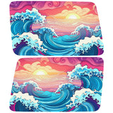 COLORFUL WAVES QUARTER WINDOW DRIVER & PASSENGER DECALS